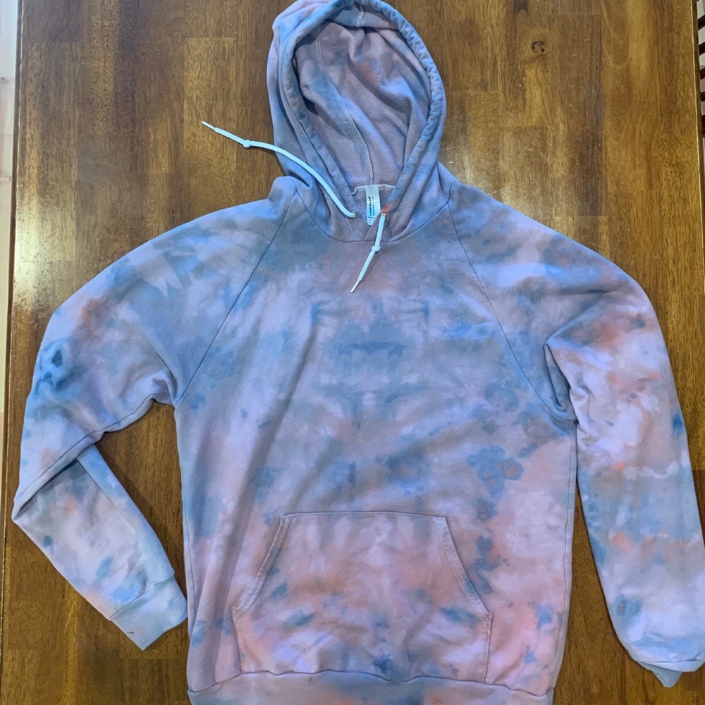 TIE DYE HOODIE HAND DYED cool purple/pink colors